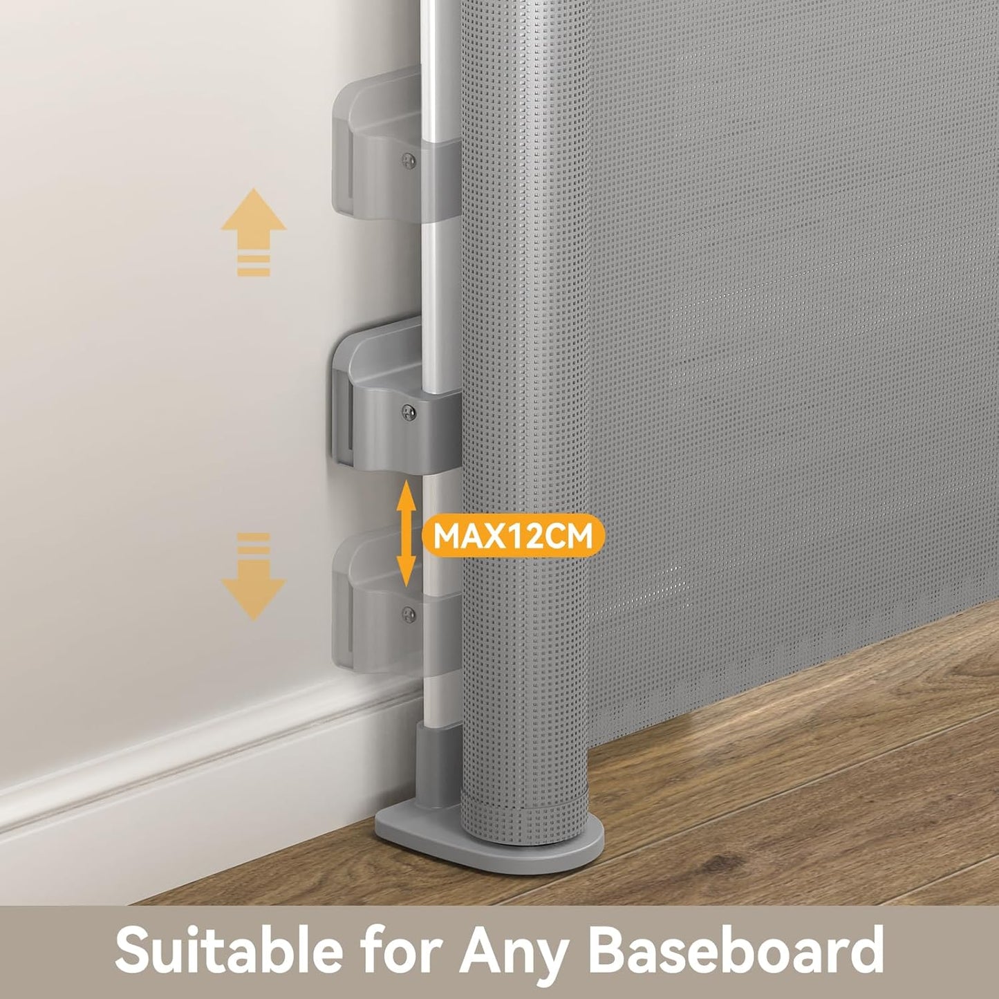 Uamector 138-Inch Extra Wide Retractable Baby Gate & Dog Gate, Reinforced Mesh Safety Gate Adjustable for Large Openings - Stairs, Doorways, Hallways - Indoor/Outdoor Use