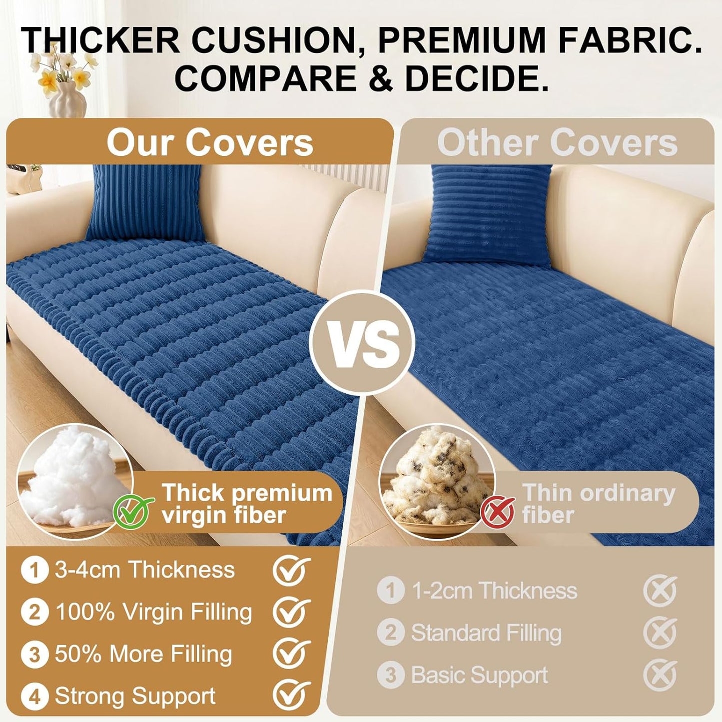 Smiry Couch Cover for Dogs, Non Slip Washable Sofa Protector for Pets, Soft Furniture Cover for Leather & Fabric Couches, Cozy Protect Against Fur, Dirt & Everyday Messes (Dark Grey, 27.6" x 59")