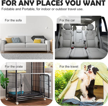 Dog Bed Soft Dog Crate Bed Pad Mat, 42 in Non Slip Bottom Washable Beds for Large Dogs, Pet Bed Mattress Kennel Pad, Dark Gray
