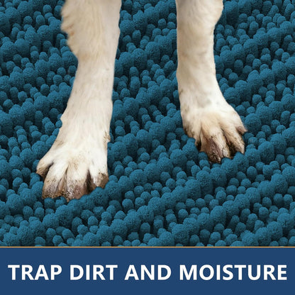 Smiry Dog Door Mat for Muddy Paws 30x20, Extra Soft Absorbent Chenille Doormat, Trap Moisture and Dirt, Non-Slip Machine Washable Front Door Mat for Indoor Entrance Inside Floor, Grey
