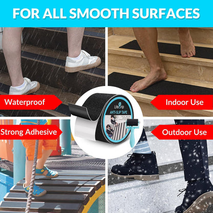 LifeGrip Anti Slip Transparent Anti Slip Tape, 4 inch by 30 feet, Non-Slip Traction Grip Tape to Tubs, Boats, Stairs, Clear, Soft, Comfortable for Bare feet (4" X 30')