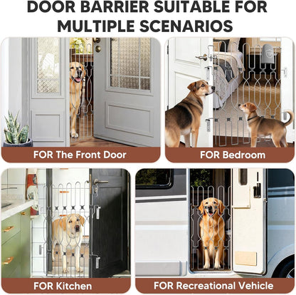 Snagle Paw Extra Tall Metal Retractable Door Barrier, 28.4" Wide 35" Tall Safety Dog Gate for Front Door,Easy Install Retractable Pet Gate for Recreational Vehicle,Doorways