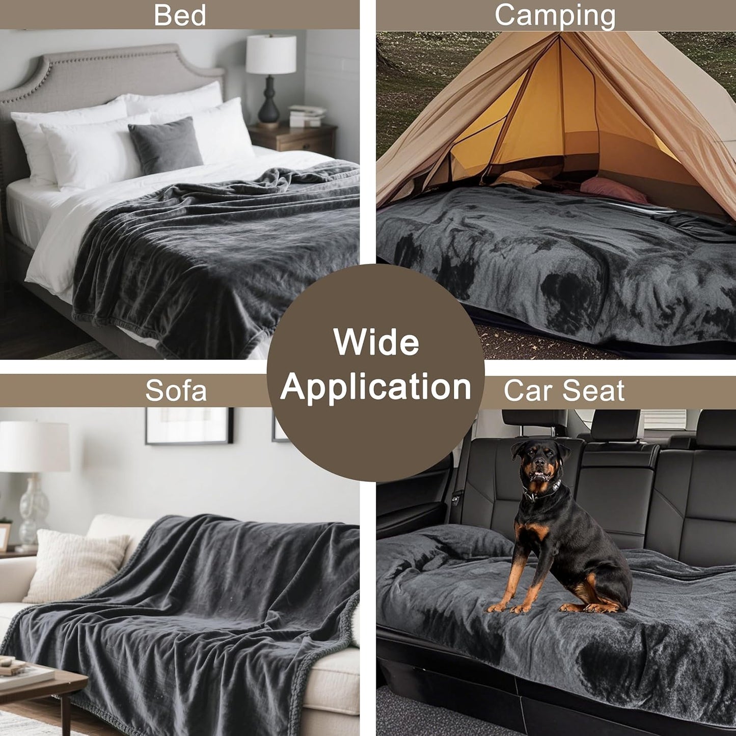 gogobunny Waterproof Blanket for Bed Couch Sofa, Liquid Pee and Fur Proof Pet Blanket for Dog Puppy Cat, Reversible Sherpa Fleece Throw Blanket Furniture Cover Protector (Grey, 50x60 inches)