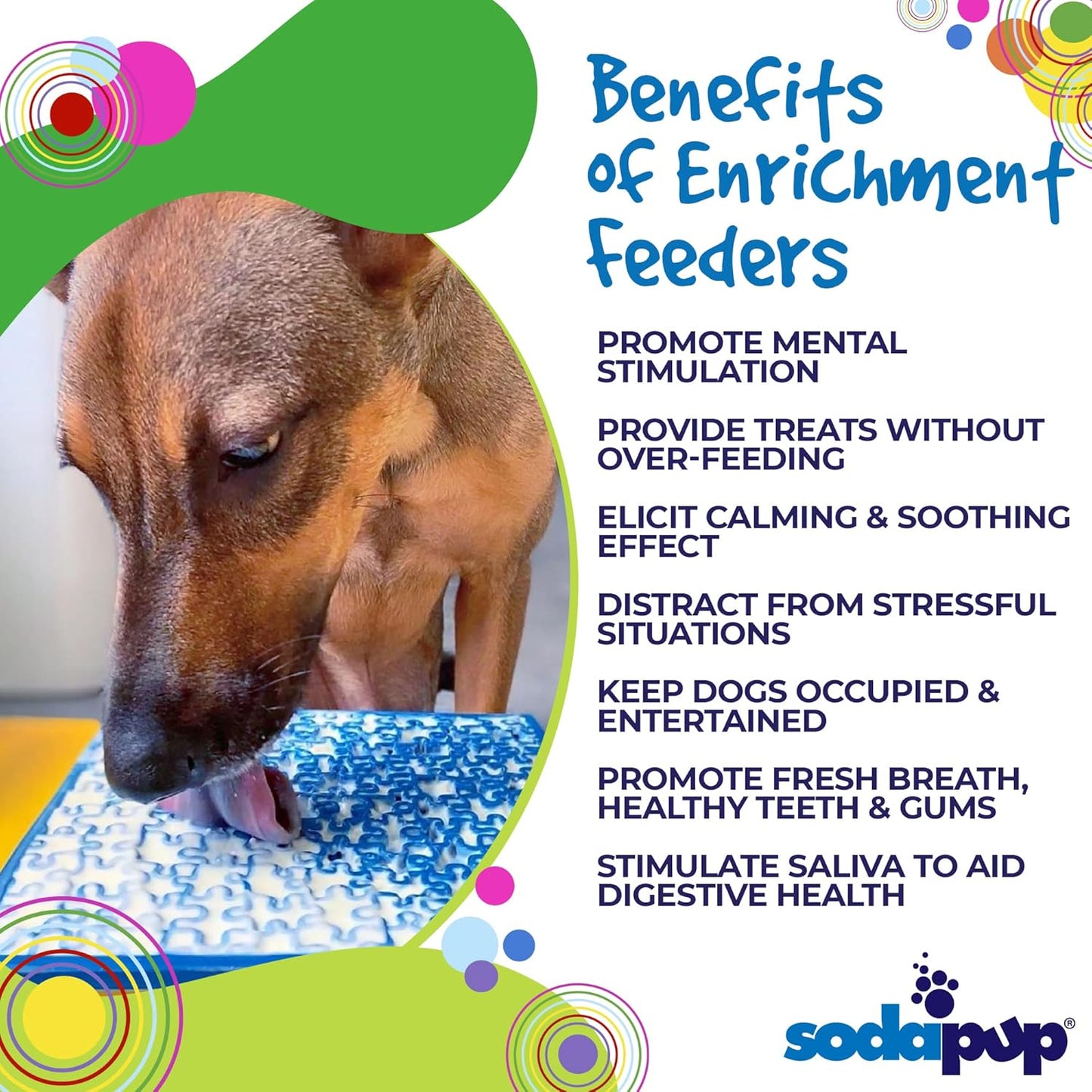 SodaPup Flower Power eMat – Durable Lick Mat Feeder Made in USA from Non-Toxic, Pet-Safe, Food Safe Rubber for Mental Stimulation, Avoiding Overfeeding, Fresh Breath, Digestive Health, & More