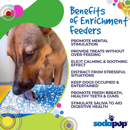 SodaPup Flower Power eMat – Durable Lick Mat Feeder Made in USA from Non-Toxic, Pet-Safe, Food Safe Rubber for Mental Stimulation, Avoiding Overfeeding, Fresh Breath, Digestive Health, & More