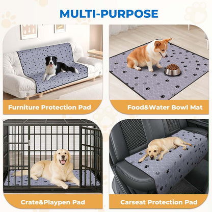 Fostanfly Washable Pee Pads for Dogs, 2 Pack Large 36"x41" Ultra-Absorbent and Leak-Proof Non-Slip Reusable Potty Training Pads for Dogs, Cats, Puppy, Potty Training of Add 8 Lanyards