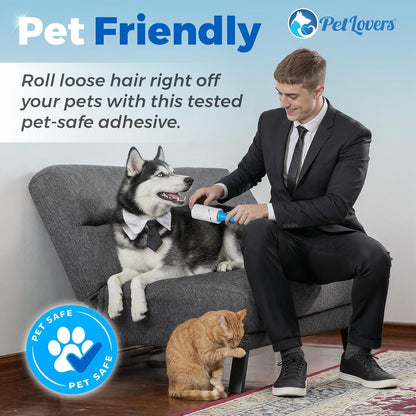 PetLovers Extra Sticky Lint Roller Single Unit 90 Sheets for Pet Hair Removal, Dog and Cat Lint Remover (1 Pack)