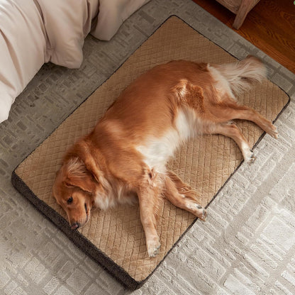 JOEJOY XL Dog Beds Large Sized Dog, Orthopedic Big Dogs Crate Bed with Washable Removable Cover, Extra Thick Egg-Crate Memory Foam Pet Beds up to 80 lbs, Grey, 41"x27"