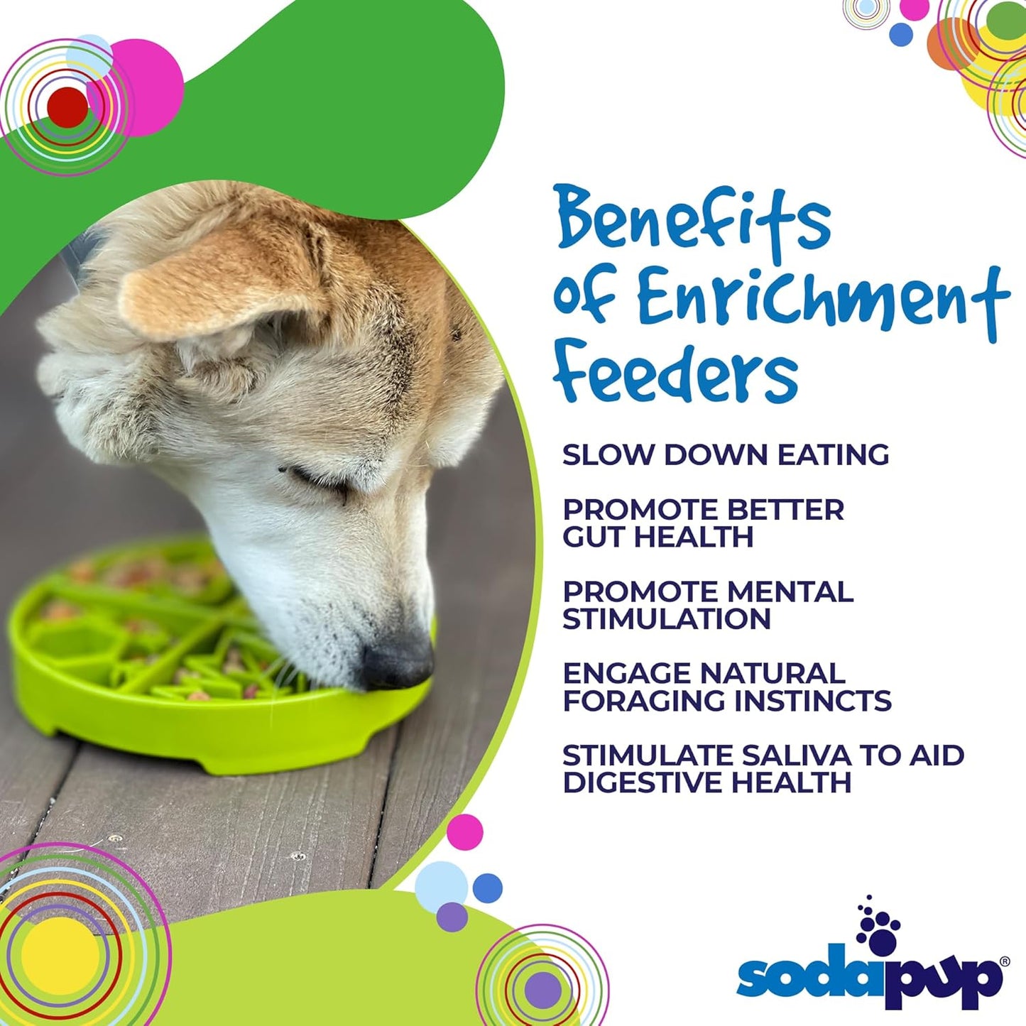 SodaPup Honeycomb Enrichment Bowl – Durable Slow Feeder Bowl Made in USA from Non-Toxic, Pet-Safe, Food Safe Material for Mental Stimulation, Slowing Down Eating, Healthy Digestion, & More