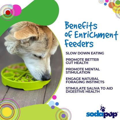 SodaPup Honeycomb Enrichment Bowl – Durable Slow Feeder Bowl Made in USA from Non-Toxic, Pet-Safe, Food Safe Material for Mental Stimulation, Slowing Down Eating, Healthy Digestion, & More
