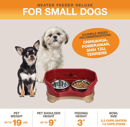 Neater Pet Brands Neater Feeder Deluxe Mess Proof Dog Bowls Elevated for Large Dogs Over 40 lbs, Made in USA, No Spill Raised Dog Food Bowl Stand Feeding Station, Food and Water Bowl Set, Black