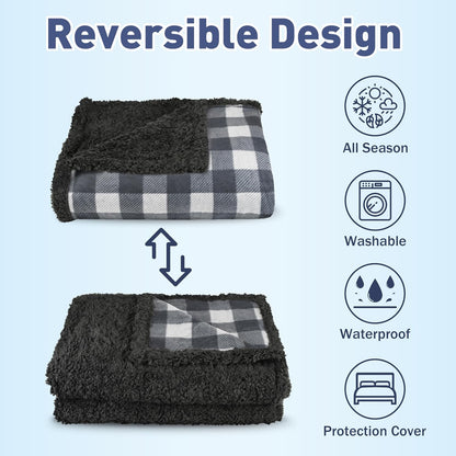 Kritter Planet Waterproof Dog Blanket, Reversible Water Proof Pet Blanket for Couch, Bed & Sofa, Washable Couch Covers for Large Dogs - Protects Furniture from Fur, Dirt, and Accidents