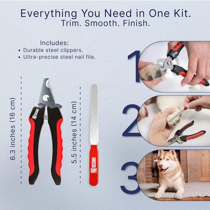 Professional Dog Nail Clippers for Large Dogs - to Small Dogs Clippers & Cats with Safety Guard & Ergonomic Easy Grip, Dog Nail Trimmer for Large Dogs Nail Clippers and Safe Cat Nail Clippers