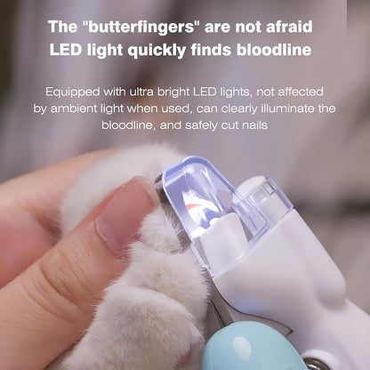 Cat & Dog Nail Clippers with LED Light, Illuminates Nail Bloodline to Prevent Overcutting, Pet Nail Trimmer with Safety Guard & Built-in Nail Catcher for Dog Cat Rabbit Small Animals(Pink)