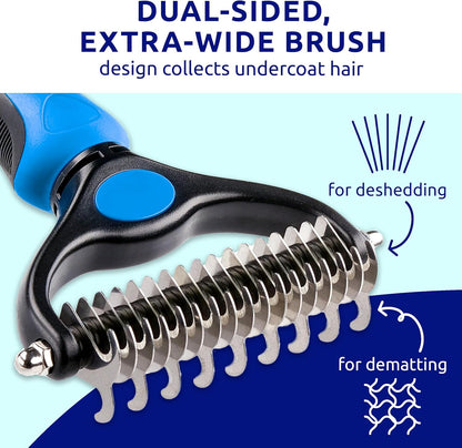 Pat Your Pet Deshedding Dog Brush For Shedding – Cat Brushes For Indoor Cats, Double-Sided Cat Brush Deshedding & Grooming Tool For Long Haired And Short Haired Dogs, Skin-Friendly