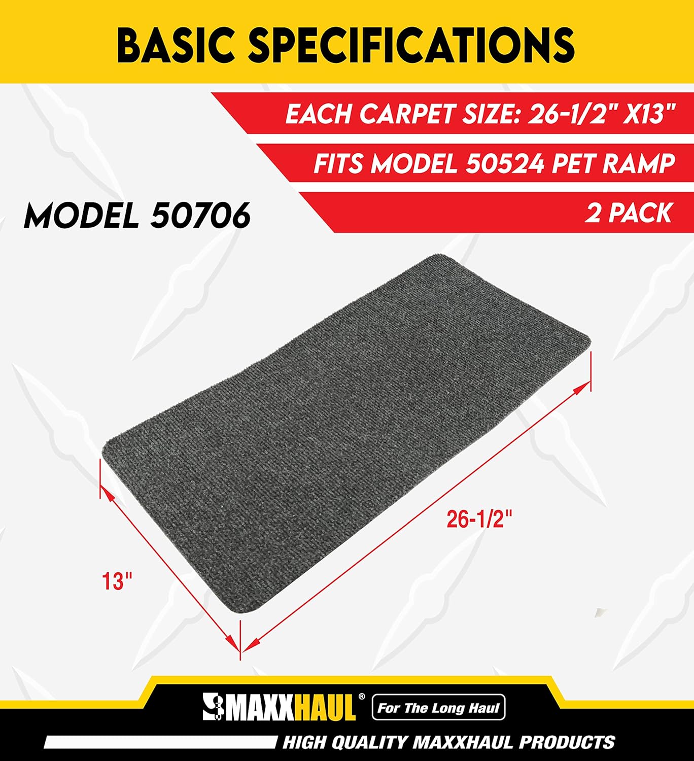 PawStep 50706 Non-Slip Carpet with Adhesive Backing for 50524 Pet Ramp (1-Set)
