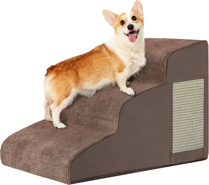 Dogs Steps for Bed, Dog Stairs for Small Dogs, 2-Step Dog Ramp for Bed, Couch, Sofa, and Chairs, Non-Slip Bottom Design, Cat Scratching, High Density Foam Portable Pet Step, Indoor, Grey
