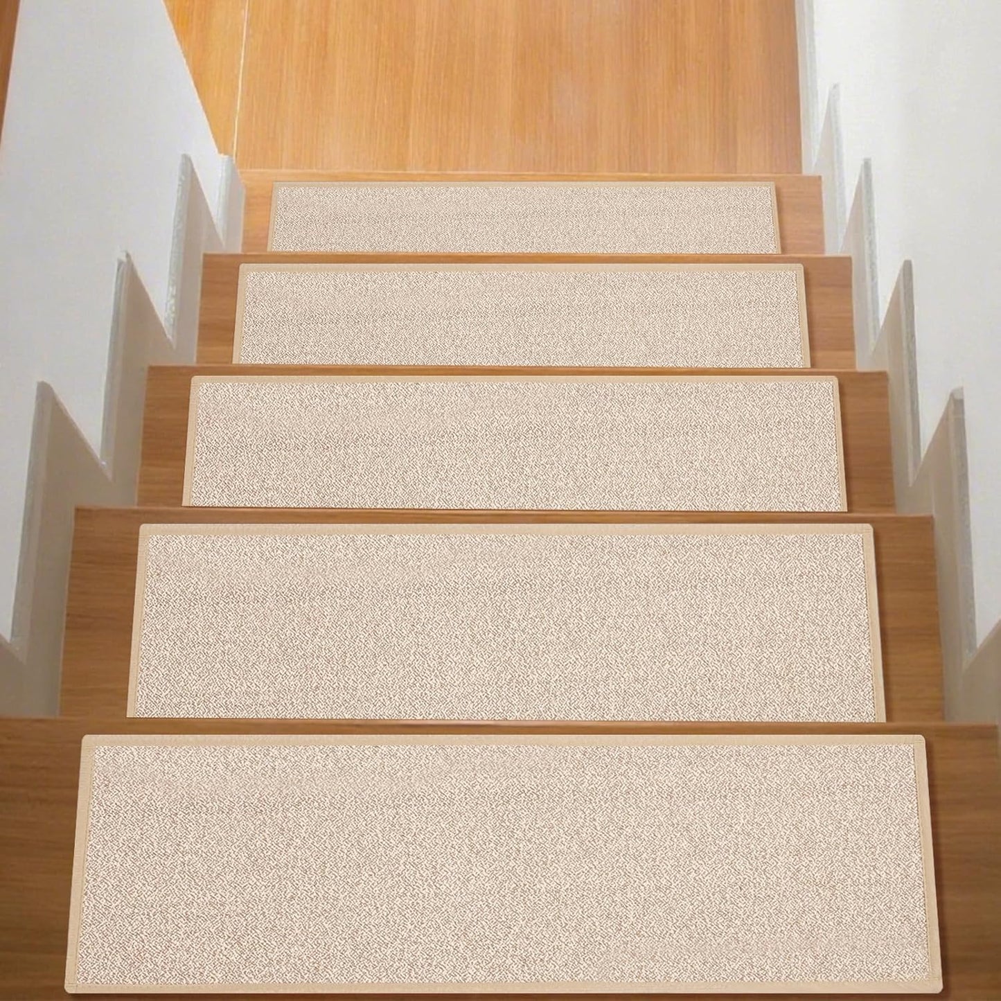 Stair Treads with Non-Slip Rubber Backing, Stair Treads for Wooden Steps, Indoor Stair Carpet Runners, Stair Rugs and Mats for Kids and Dogs, Gray, 8" x 30", 7 Pieces