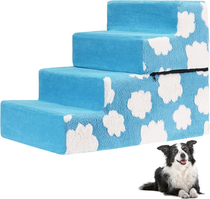 Pet Steps Dog Stairs for Sofa Couch and Bed High Density Sponge Pet Ramp with Removable Washable Cover Non-Slip Base Stable Dog Steps 15.7" H