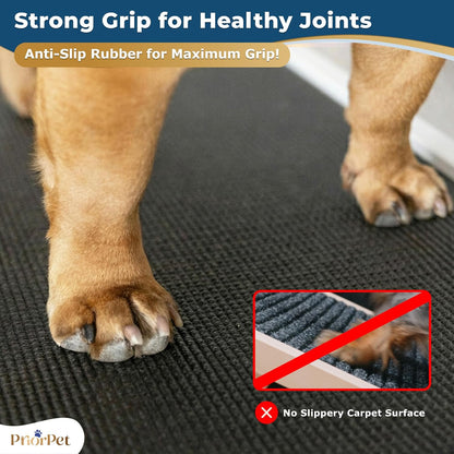 Dog Ramp for Couch – Non-Slip, Sturdy Build Foldable Wooden Dog Ramp – Supports up to 200 lbs – 7 Adjustable Heights (14"–20.5") – Enhanced Stability – Birchwood Pet Ramp for Small Dogs – Gray