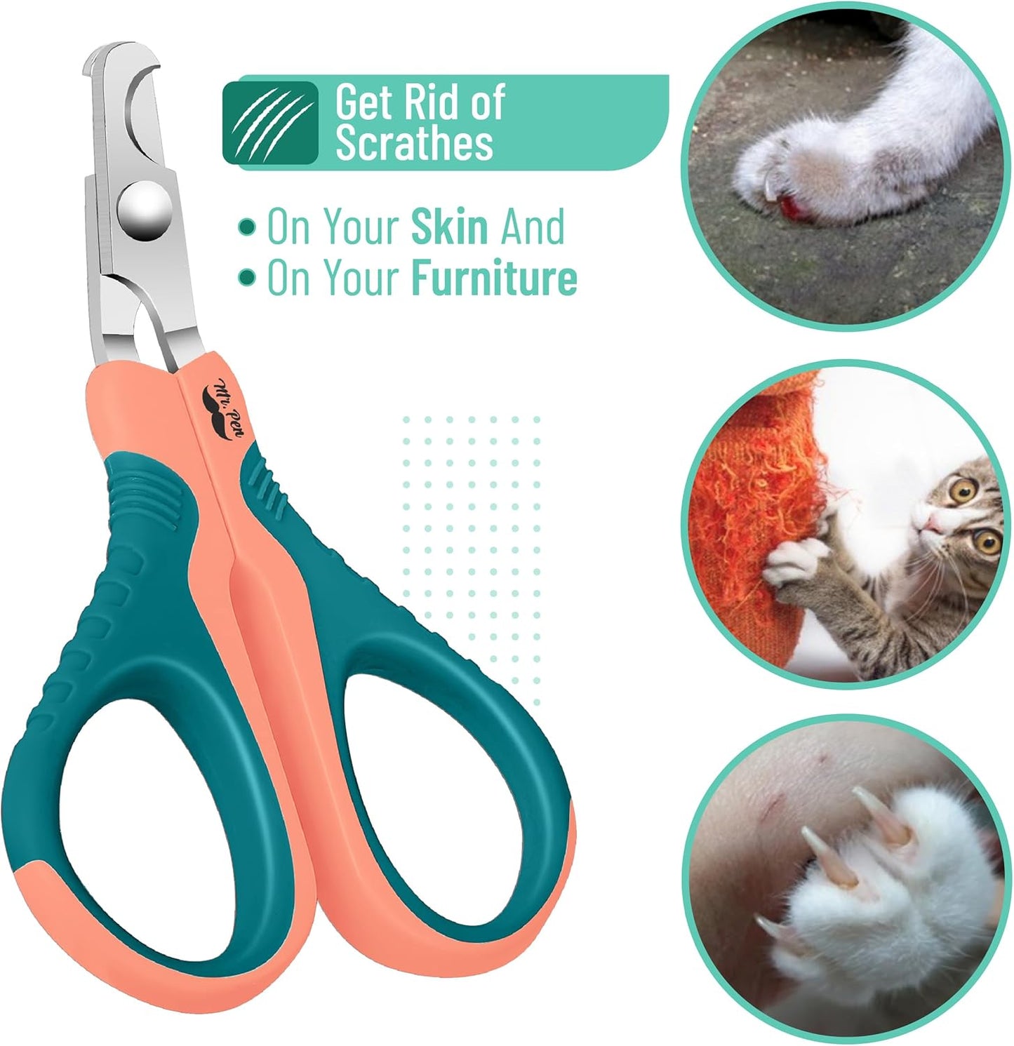 Mr. Pen- Cat Nail Clipper, Stainless Steel, Professional Sharp Cat Claw Trimmer for Small and Medium Cats, Pet Nail Clipper with Sturdy Non Slip Handle