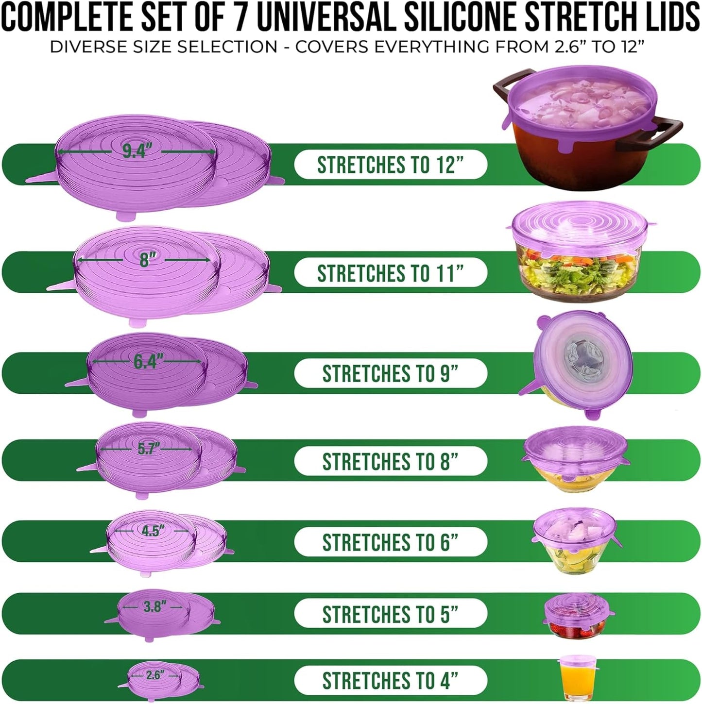 Reusable Silicone Can Lids – 2.6 Inch Can Covers for Dog & Cat Food – Universal Fit - Airtight Stretch Lids for Pet Food Cans, BPA-Free, Dishwasher Safe – 10 Pack
