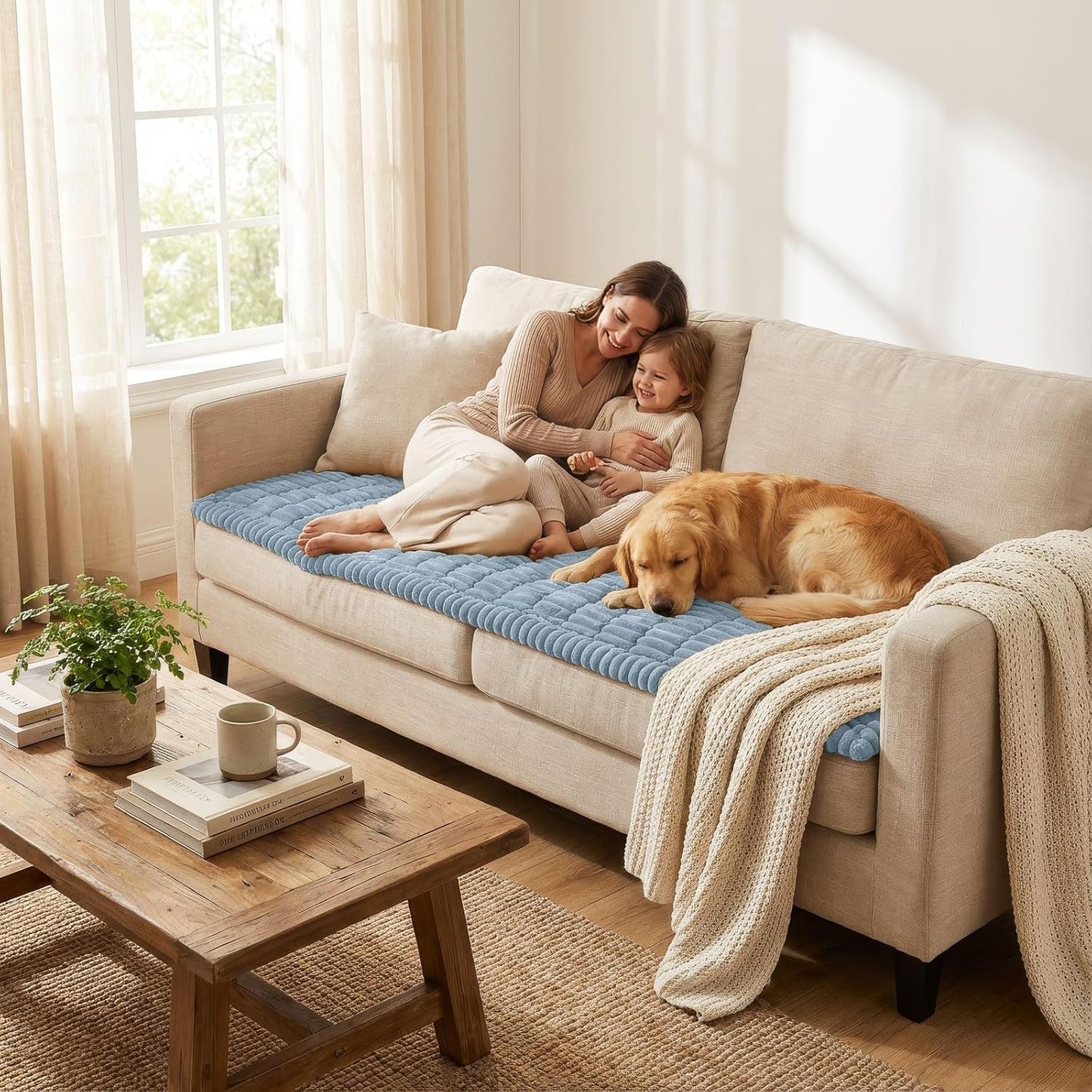 Smiry Couch Cover for Dogs, Non Slip Washable Sofa Protector for Pets, Soft Furniture Cover for Leather & Fabric Couches, Cozy Protect Against Fur, Dirt & Everyday Messes (Dark Grey, 27.6" x 59")