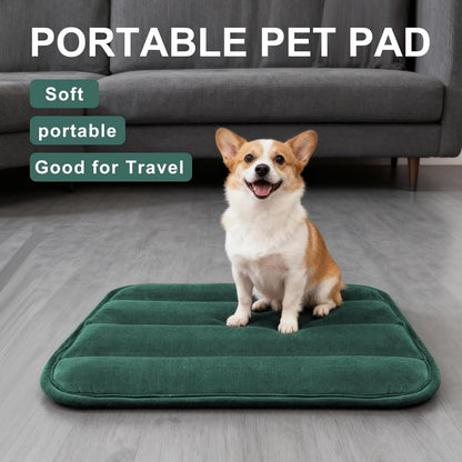 Dog Bed Mat, Reversible Crate Pad & Cute Dog Bed - Machine Washable Kennel Mat with Ultra Soft for Small Dogs (Cool/Warm), 24" x 18", Grey&Star