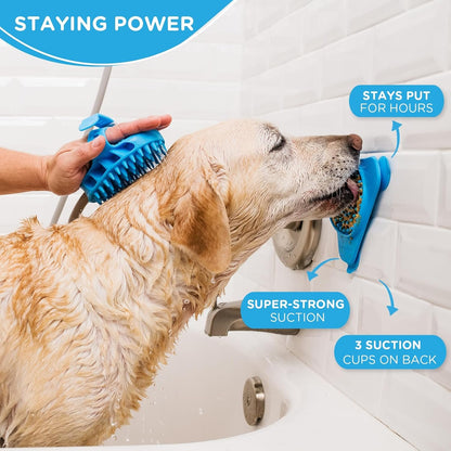 Aquapaw Lick Mat for Dogs with Suction Cups - XL, Blue, 1-Pack - Slow Feeder Lick Pads for Dogs & Grooming Enrichment - Food Mat for Peanut Butter Treats
