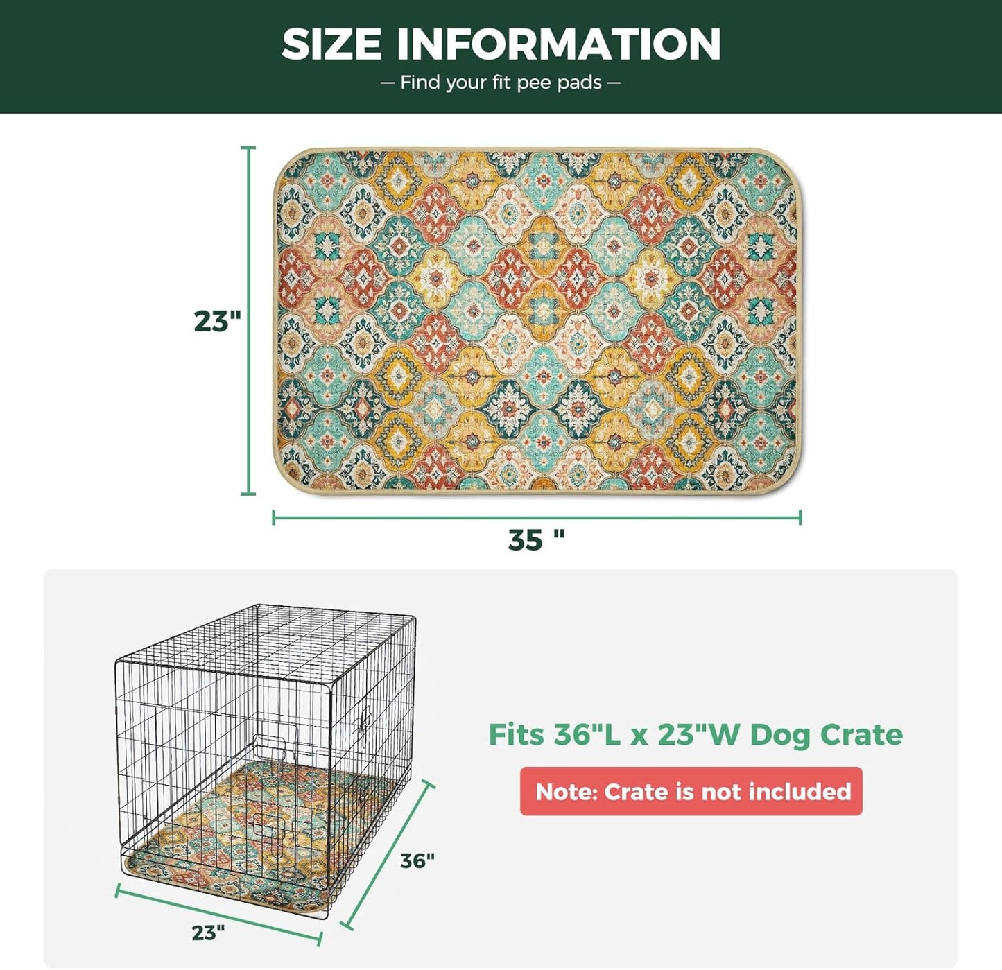 FXW Washable Pee Pads for Dogs, Puppy Pads with Super Absorbent, Specifically Designed for FXW Rollick/Homeplus 24inch 6 Panels Dog Playpen, 39" x 63" Rectangle, Khaki, 1 Pack