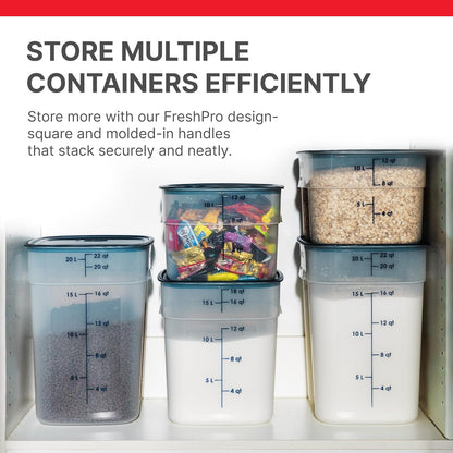 Cambro FreshPro 12 Quart (QT) Food Storage Container with Lid (Restaurant Grade) - for Food Prep, Commercial Kitchen, Pet and Dog Food Container (Translucent)