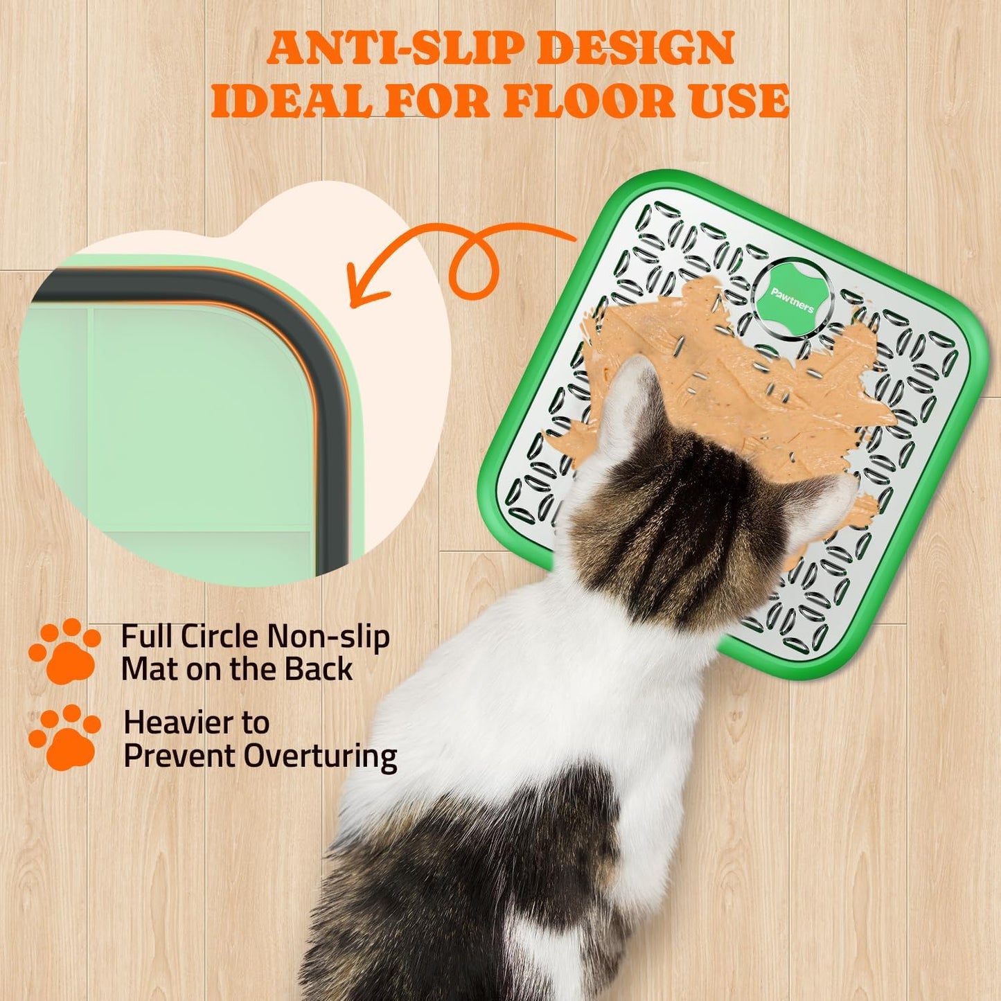 Lick Mat for Dogs & Cats, Stainless Steel Pet Slow Feeder for Crate Boredom & Anxiety Reduce, Cat Licking Pads with Spatula & Scrubbing Brush, Blue