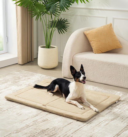 Made4Pets Dog Crate Pad Bed for Medium Large Dogs, Washable & Reversible, Anti-Slip Kennel Mat for Cozy Sleeping, Soft Fluffy Dog Bed for Indoor & Outdoor Use, 35"x23", Gray