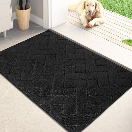 PURRUGS Dirt Trapping Door Mat 20" x 31.5", Non-Slip Machine Washable Entry Rug, Dog Doormat, Indoor Front Door Mat, Super Absorbent Entryway Rug for Muddy Shoes & Paws, Taupe