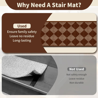 Non-Slip Stair Treads for Wooden Steps 15pcs,8"x30" Stair Carpet Treads for Indoor Use,Peel and Stick Stair Runners,Washable Reusable Adhesive Backing,Pet-Friendly Stair Capet for Kids,Elders,Dogs