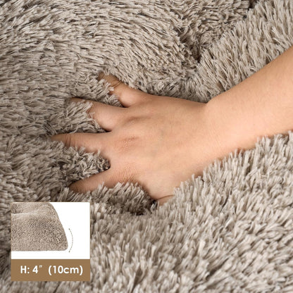 EHEYCIGA Fluffy Dog Crate Bed for Medium Dogs, Plush Faux Fur Crate Pad, Calming Anti Anxiety Medium Dog Bed, Washable Soft Warm Crate Mat with Non-Slip Bottom