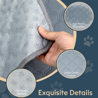 FunFurry Washable Pee Pads for Dogs - 4 Pack Reusable Pee Pads，Waterproof Puppy Pads，Pet Training Pads，Super Absorbent with Dog Paw Shape Non-Slip Backing (Cream, 18" X 24" - 4 Pack)