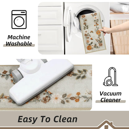 BEQHAUSE Stair Treads for Wooden Steps Non-Slip Machine Washable Carpet Stair Treads 8"X30" Soft Indoor Stair Runner for Kids Elders and Pets, 100% Polyester, TPE Backing, 15pcs, Brown/Grey