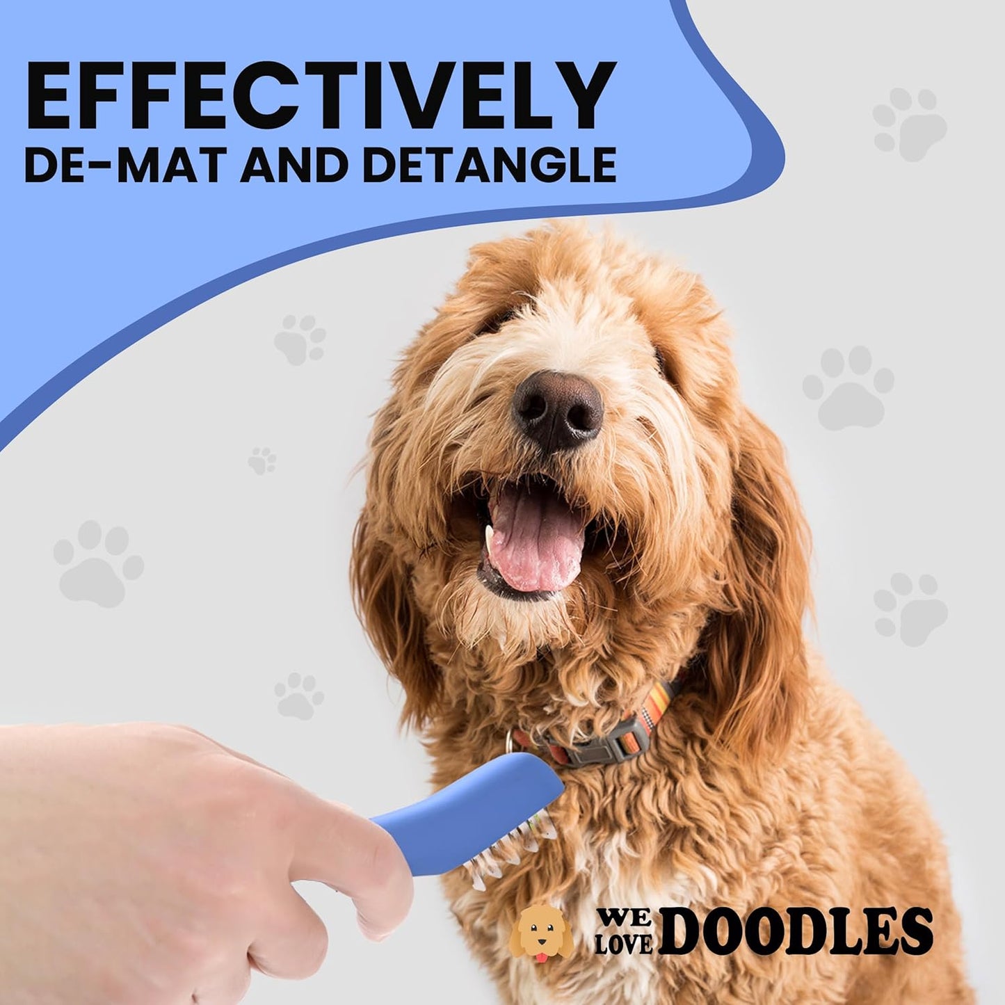 We Love Doodles Dematting Comb for Dogs - Dog Hair Mat Remover, Detangler Comb & Deshedding Tool, Removes Tangles, Knots, & Loose Hair, Metal Comb, Ergonomic Handle (9 Blade)