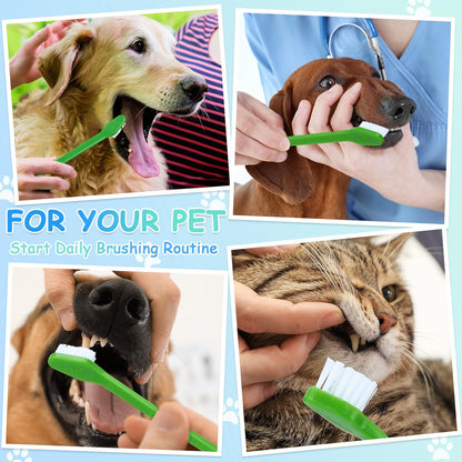 Honeydak Dog Toothbrush Bulk Dual Headed Dental Brushes Dogs Tooth Brushing Kit Long Handle Pet Tooth Brush for Puppy Large Small Cats and Most Pets Teeth Cleaning Dental Supplies(70 Pcs,Colorful)
