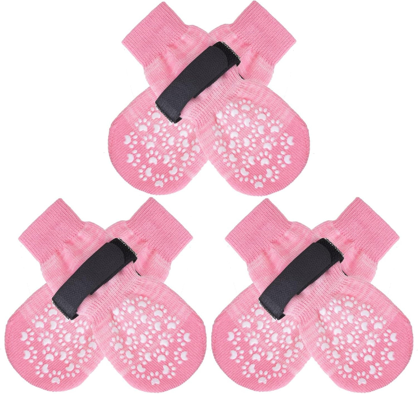 EXPAWLORER 6Pcs Anti-Slip Dog Socks to Prevent Licking Paws,Dog Shoes for Hot Pavement,Dog Booties Traction Control on Hardwood Floor,Boots & Paw Protectors, for Puppy Small Medium Large Senior Dogs
