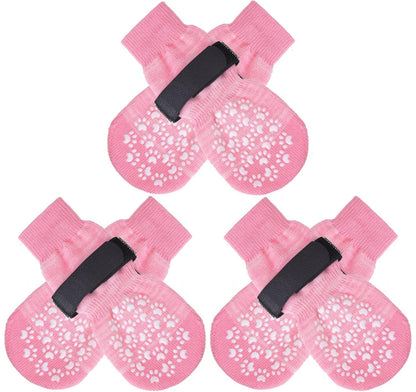 EXPAWLORER 6Pcs Anti-Slip Dog Socks to Prevent Licking Paws,Dog Shoes for Hot Pavement,Dog Booties Traction Control on Hardwood Floor,Boots & Paw Protectors, for Puppy Small Medium Large Senior Dogs