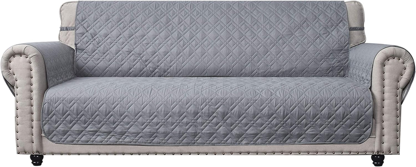 Ameritex Couch Sofa Slipcover 100% Waterproof Nonslip Quilted Furniture Protector for Dogs, Children, Pets, Machine Washable (Beige, 68")