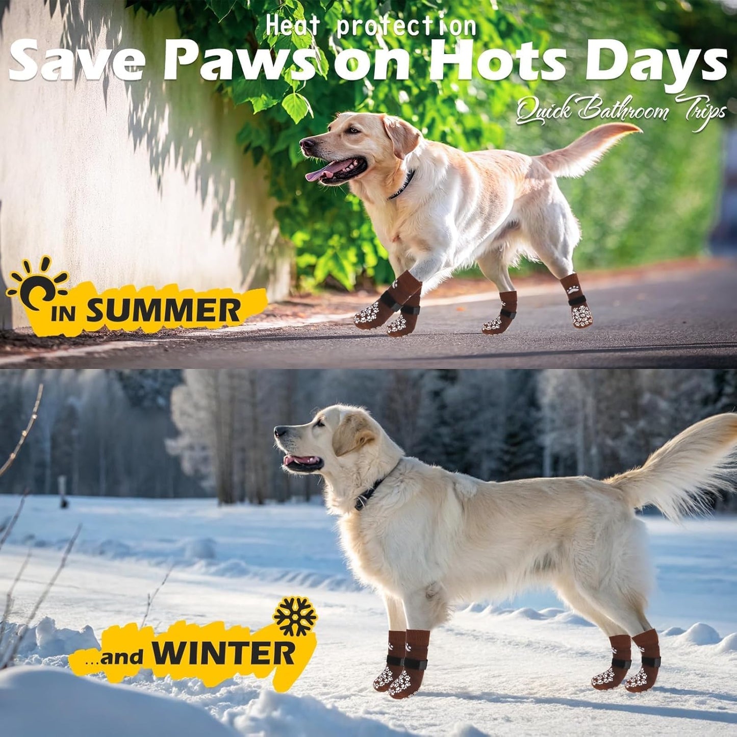 EXPAWLORER Anti Slip Dog Socks to Prevent Licking Paws, Dog Shoes for Hot Pavement, Dog Booties for Small Medium Large Senior Dogs, Traction Control Boots & Paw Protectors for Hardwood Floors