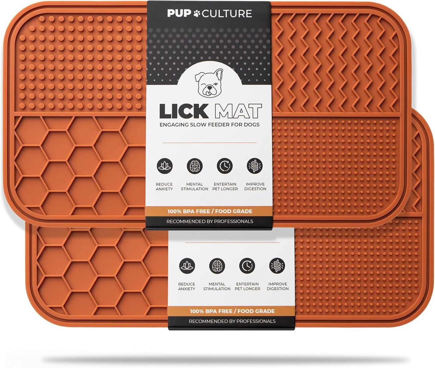 Pup Culture Dog Lick Mat for Dogs, Feeding Pad for Anxious Pets Plus 4 Different Puzzles for Mental Stimulation for Dogs - Supports Mental, Dental, and Digestive Health, Bite Resistant and Heavy Duty