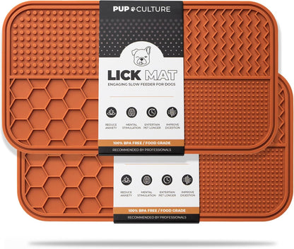 Pup Culture Dog Lick Mat for Dogs, Feeding Pad for Anxious Pets Plus 4 Different Puzzles for Mental Stimulation for Dogs - Supports Mental, Dental, and Digestive Health, Bite Resistant and Heavy Duty