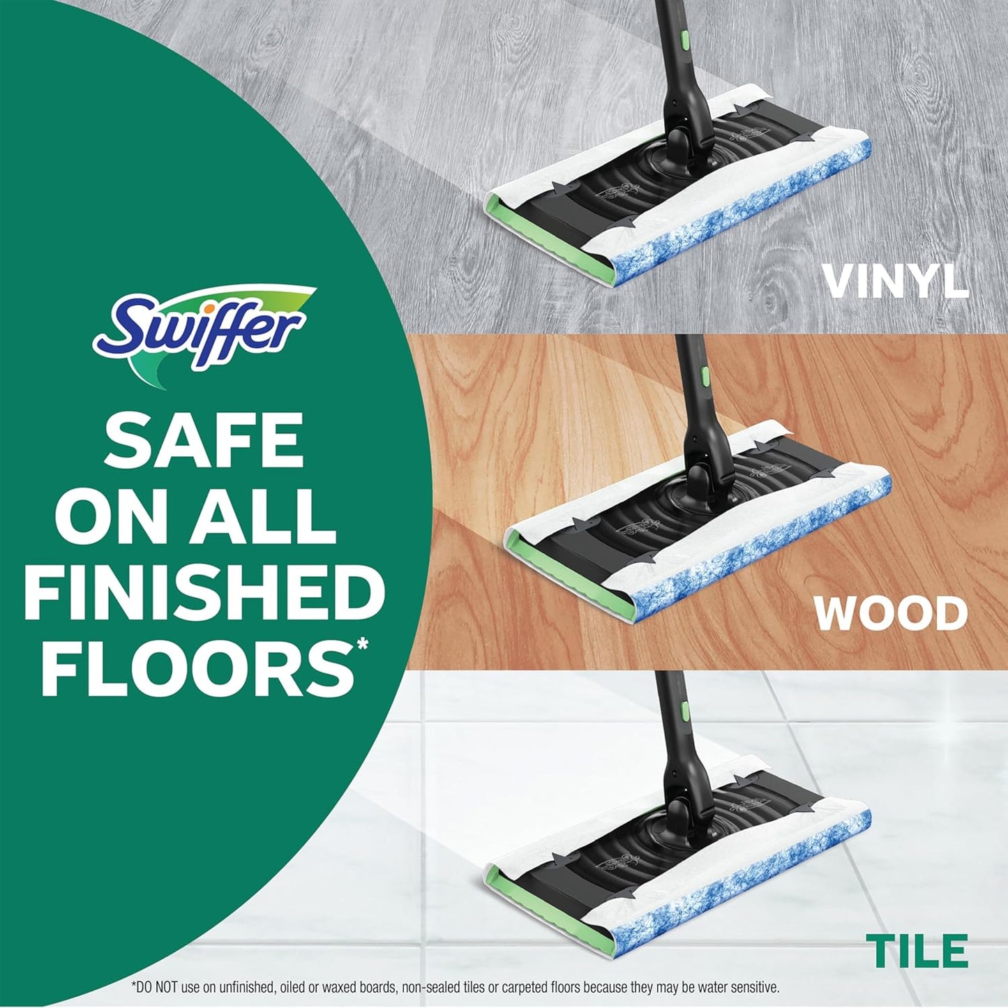 Swiffer Hair Magnet Deluxe Starter Kit with Collapsible Pole, 9 Hair Magnet Dry Cloths, 2 Bonus Mop & Go Wet Cloths
