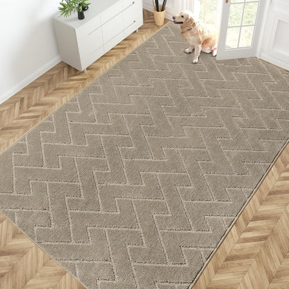 PURRUGS Dirt Trapping Door Mat 20" x 31.5", Non-Slip Machine Washable Entry Rug, Dog Doormat, Indoor Front Door Mat, Super Absorbent Entryway Rug for Muddy Shoes & Paws, Taupe