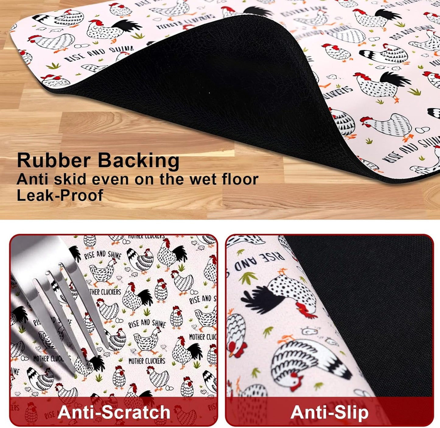 Dog Food Mats for Floors Waterproof Mat for Cat Food and Water Bowls - Absorbent Quick Dry Non Slip Mat for Pet Feeding