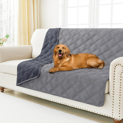 Smiry Waterproof Dog Bed Cover Blanket 30x70, Soft Reversible Pet Blanket, Washable Leakproof Cats Dogs Couch Cover for Sofa, Couch, Furniture, Grey/Dark Grey